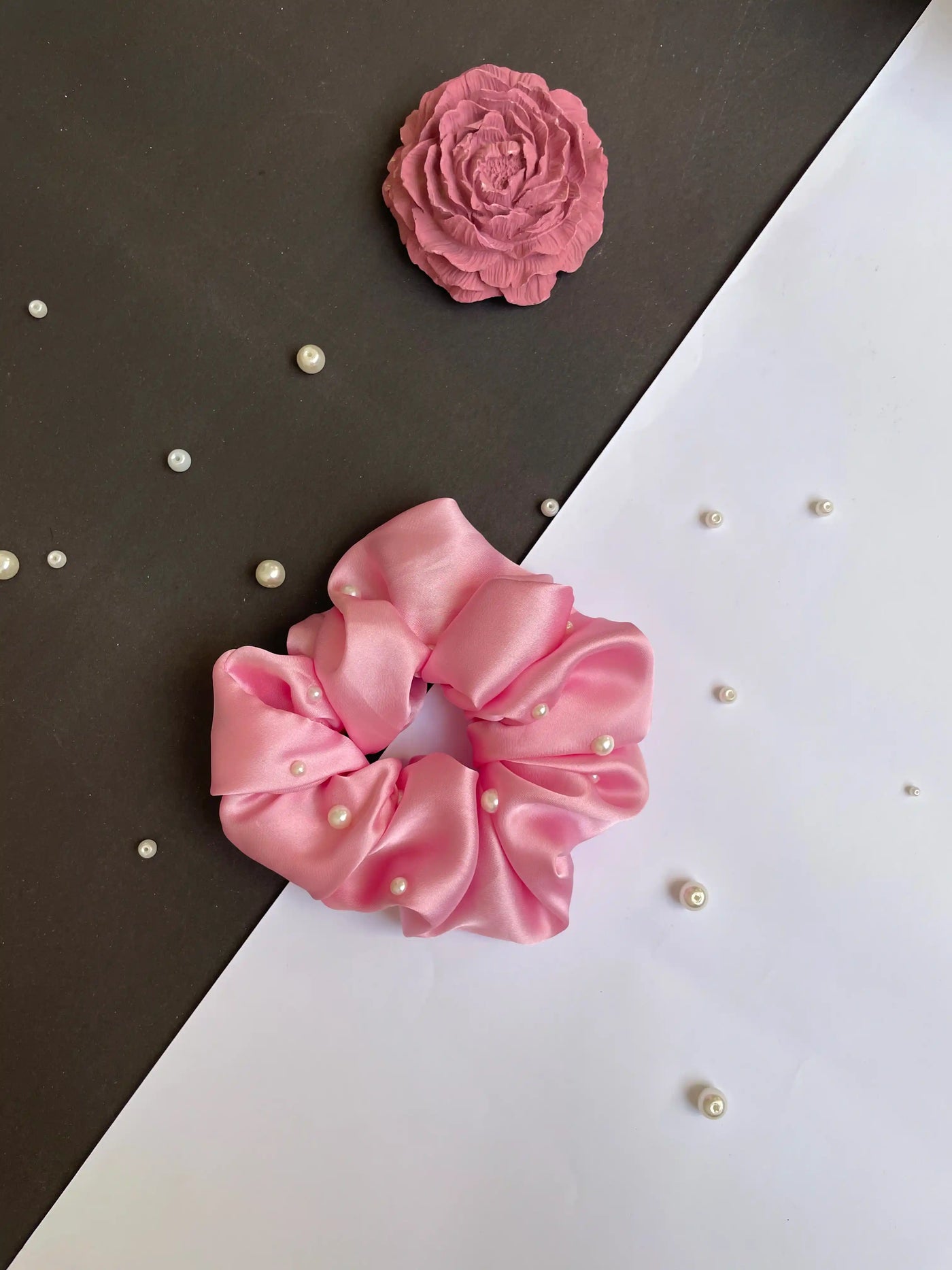 Pink Pearl Scrunchies