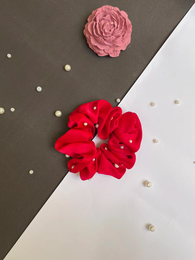 Red Pearl Scrunchies