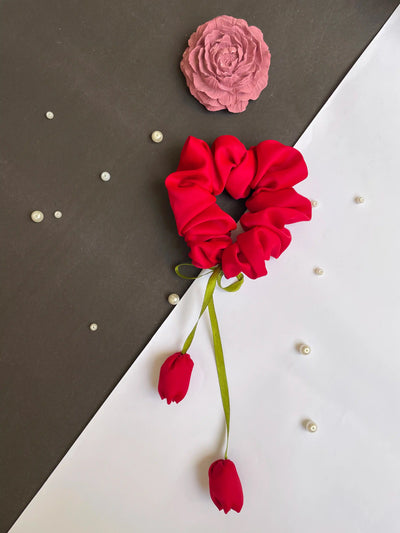 Red Tulip Scrunchies