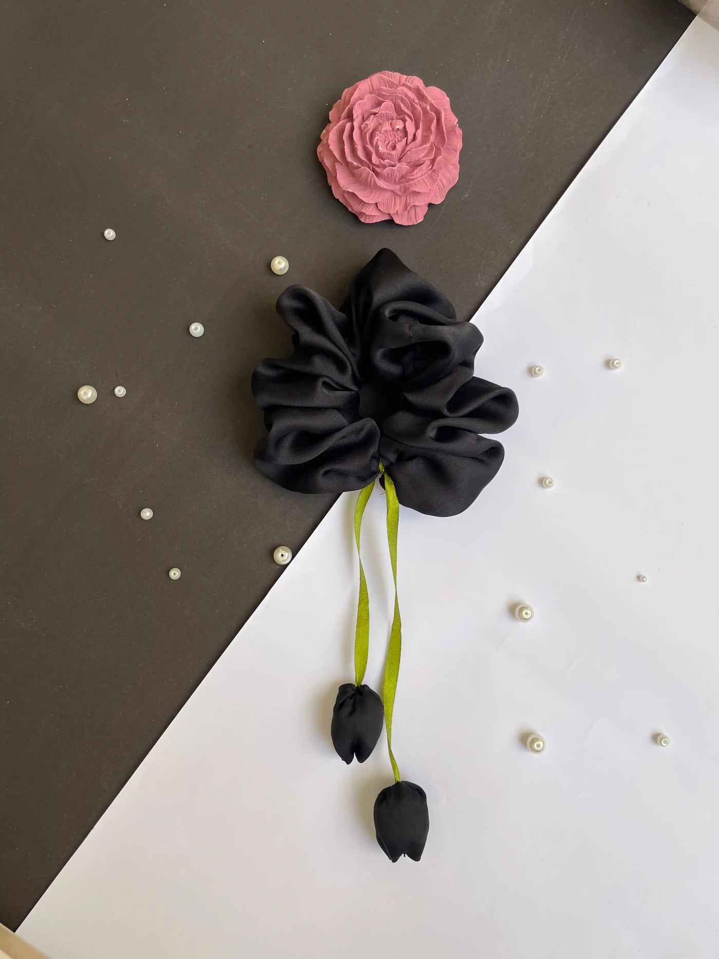 Black Tulip Scrunchies
