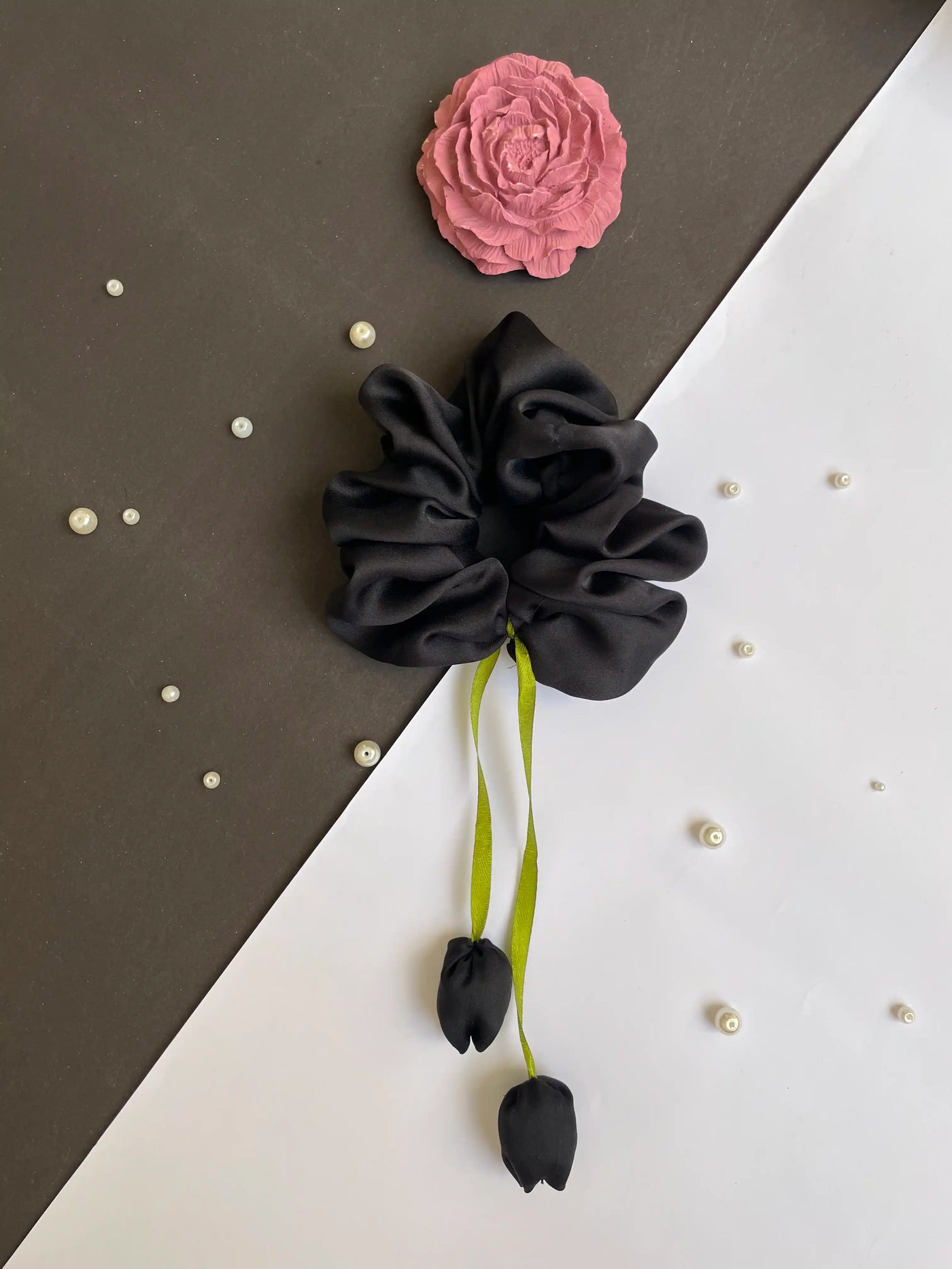 Black Tulip Scrunchies