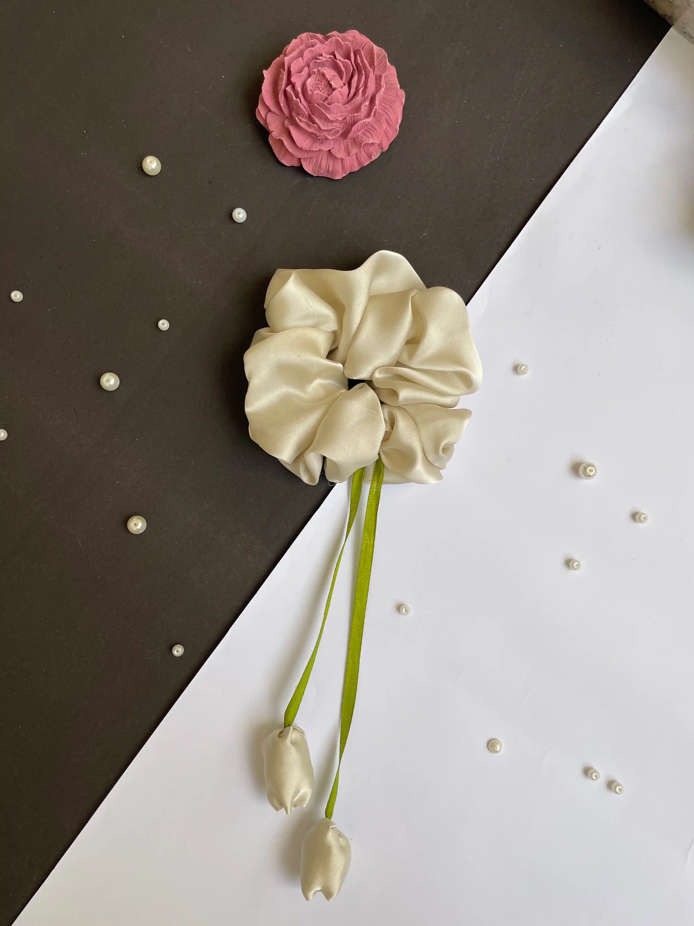 Beige Tulip Scrunchies